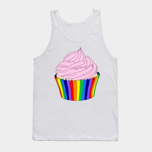 Rainbow Cupcake with Pink Icing Tank Top